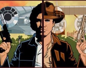 Han Solo and Indiana Jones, "Scoundrels", Print - STAR WARS, Raiders of the Lost Ark 35th Anniversary