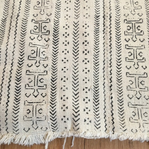 White Mud Cloth Fabric Authentic African by MorrisseyFabric