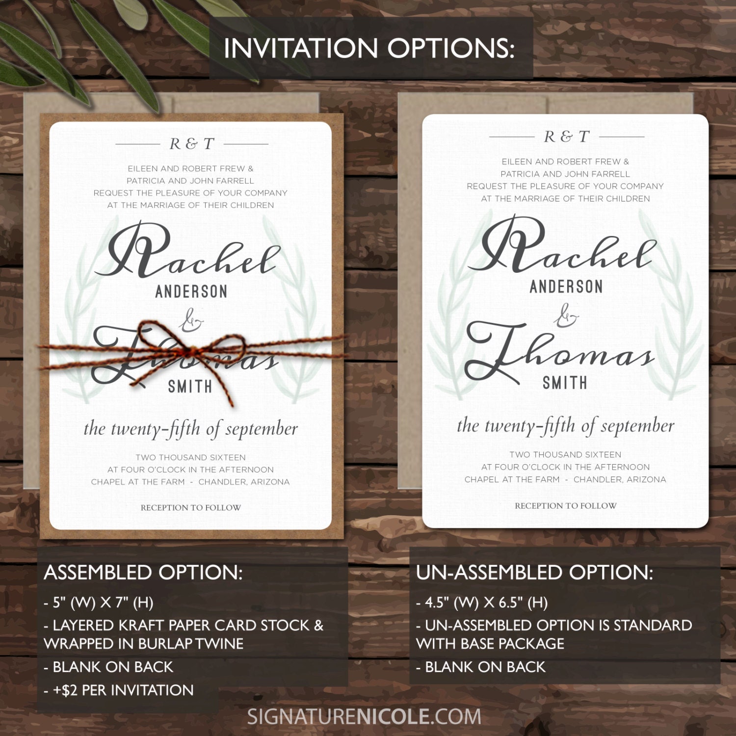 Boho Wedding Invitation Suite Wedding By SignatureNicole On Etsy