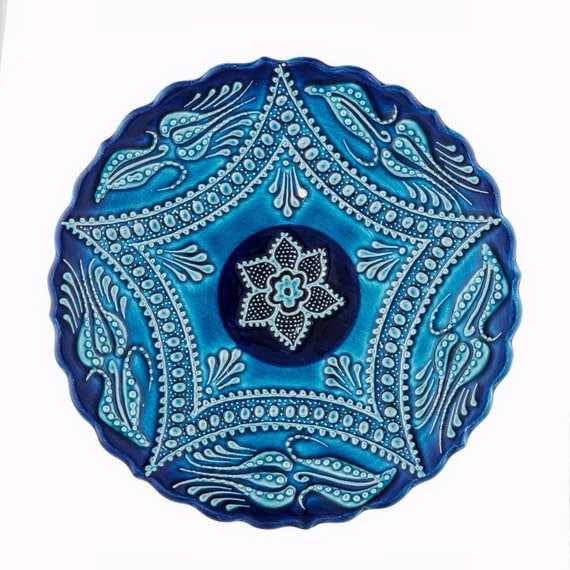 Turquoise Ceramic plate wall hangings decorative plates