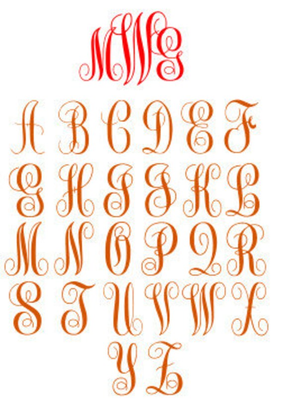 Download Fancy curls monogram alphabet font SVG DXF EPS by ...