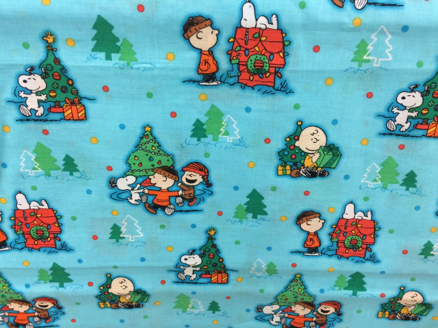 Charlie Brown Peanuts Christmas fabric cartoon fabric