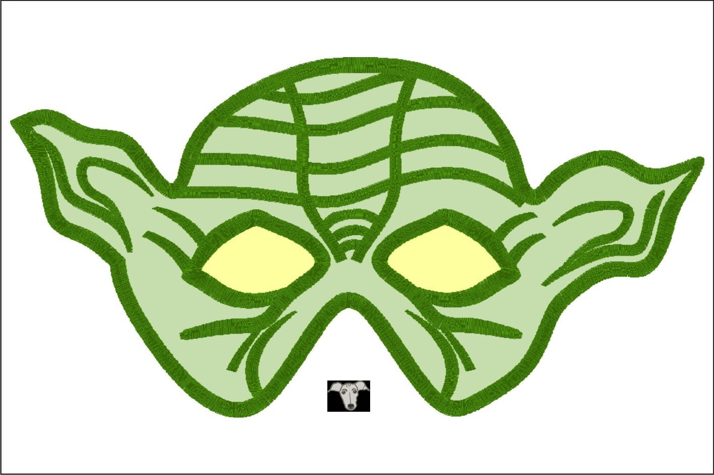 Yoda Mask Applique Designs in 7 sizes