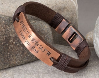 EXPRESS SHIPPING.Personalized Leather Men Bracelet.Mens Leather Bracelet.Custom Mens Leather Bracelet.Unisex Bracelet.Mens Leather Bracelets