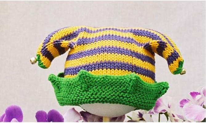 Baby Jester Hat Knitting Pattern pdf baby DK yarn no-sew