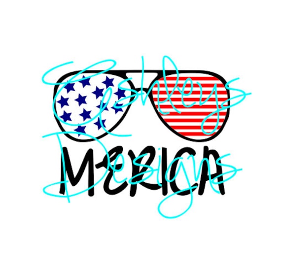 Download Merica America Sunglasses American Flag SVG File by ...
