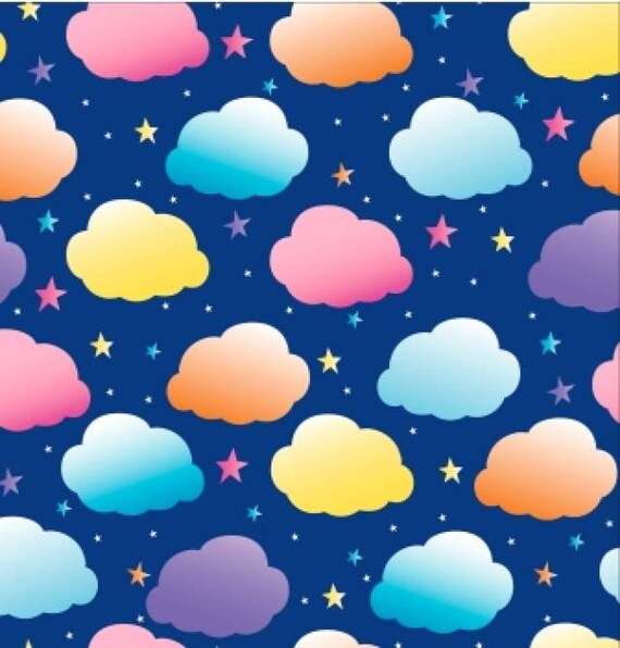 Fleece Fabric Clouds Baby Blanket Fabric by