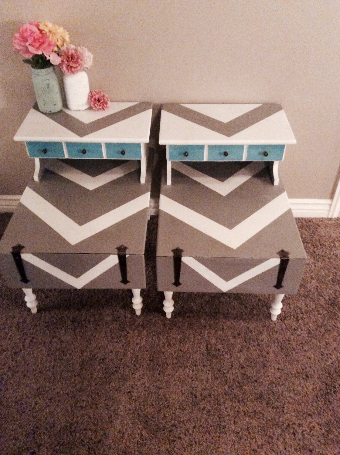 Vintage shabby chic end tables Haute Juice
