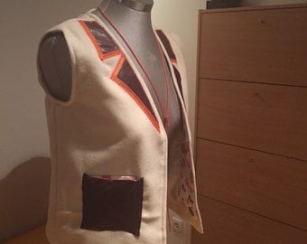 Unisex child oversize wool vest