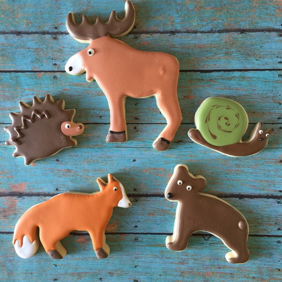 Woodland Cookies. Outdoor Cookies Moose Cookies Camping