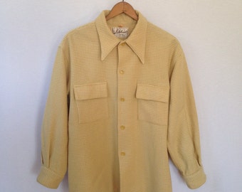1950s tan checked wool shirt by Lakeland