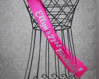 Personalized 21st birthday sash