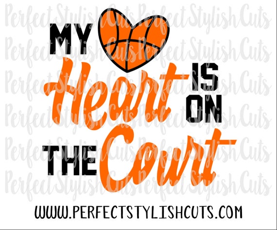 Download My Heart Is On The Court SVG DXF EPS png Files for Cutting