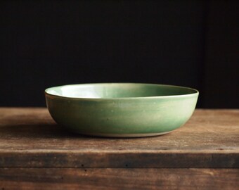 Stoneware Bowl, Pottery Bowl, Green Glaze. Pasta Bowl, Soup Bowl, Dip Bowl. Handmade Ceramics.