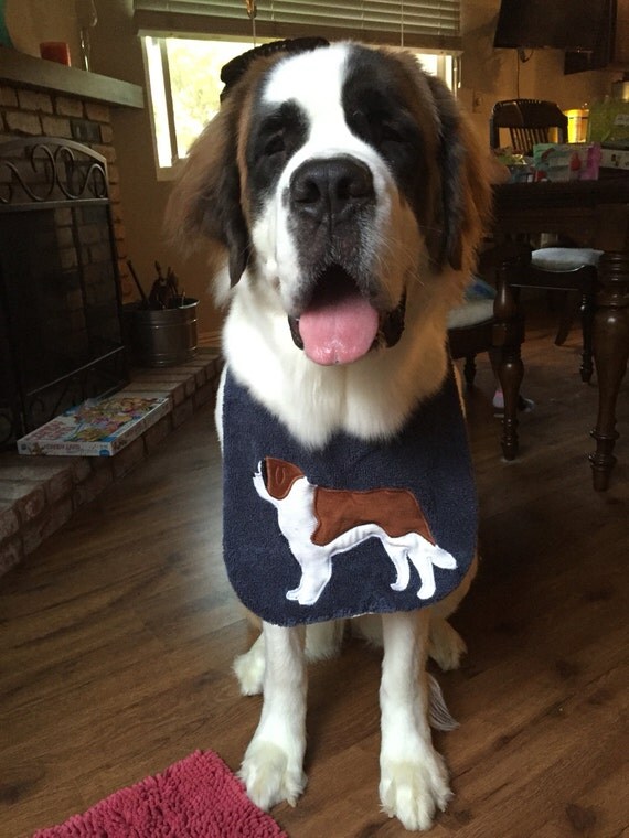 Quality Saint Bernard DOG Drool Bib CUSTOM Made St. Bernard