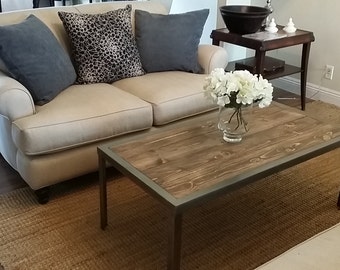 Items similar to Reclaimed Wood and Angle Iron Coffee Table on Etsy