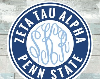 Zeta Tau Alpha Penn State Monogram Frame Cutting Files in Svg, Eps, Dxf, Png for Cricut & Silhouette | Nittany Lions Sports Graphics