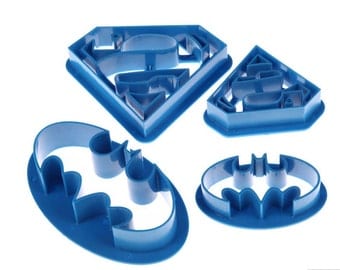 Batman and Superman Cookie Cutter Set - FREE SHIPPING