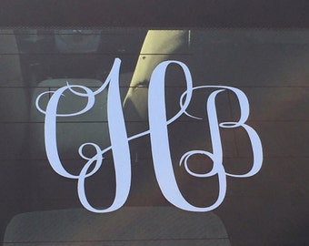 Monogram Car Decal, Monogram Decal, Car Decal, Computer Decal, Big Car Decal, Small Car Decal
