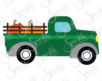 Antique Truck Cut File Fall SVG October SVG Pumpkin Vintage Truck SVG Clipart Svg Dxf Eps Png Silhouette Cricut Cut File Commercial Use