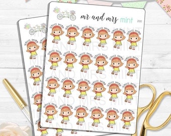 Light Skin Freckles JW Service Day Planner Stickers service day to do reminder jehovah witnesses pioneer service erin condren | 200
