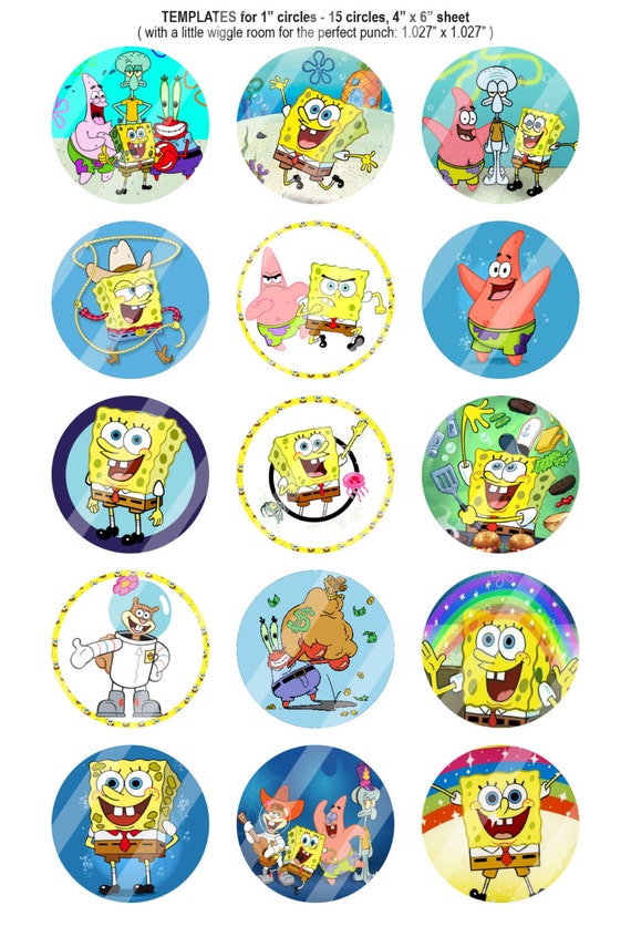 Sponge Bob Square Pants 1 inch Digital Bottle Cap by BestofImages