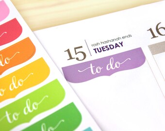 To Do Planner stickers, 24 planning header stickers, fits Erin Condren Life Planner vertical or Classic Happy Planner, bracket banner header