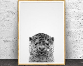 Otter Print, Nursery Animals, Nursery Animal Print, Nursery Decor, Baby Animal Print, Baby Nursery Art, Nursery Wall Art, Nursery Decor
