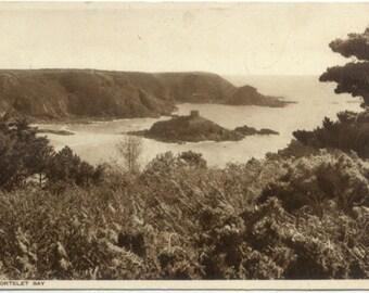 View of Janvrin's Tomb Portelet Bay JERSEY Channel Islands UK POSTCARD