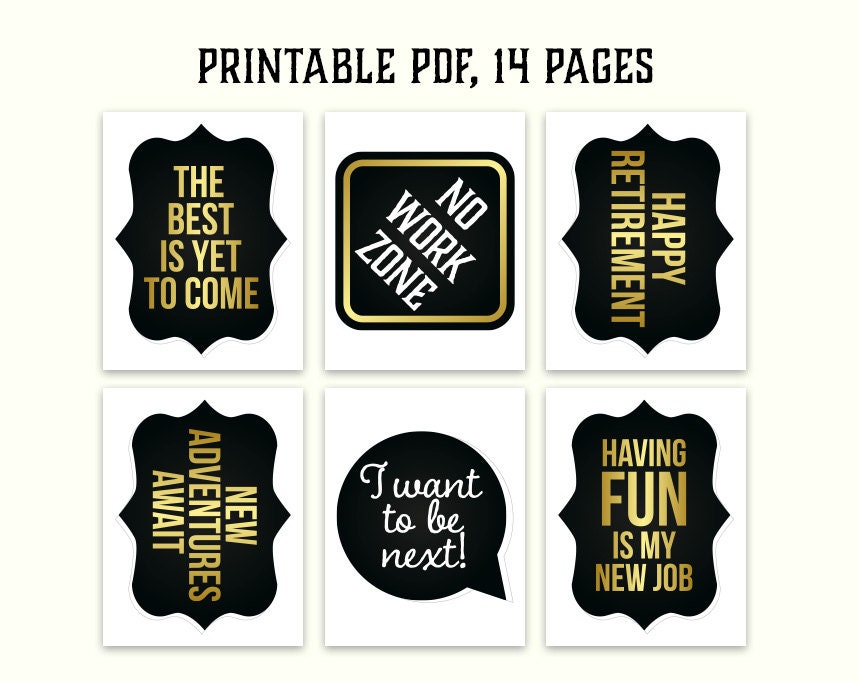 Retirement photo booth props: printable PDF. by HatAcrobat ... Retirement photo booth props: printable PDF. by HatAcrobat ...