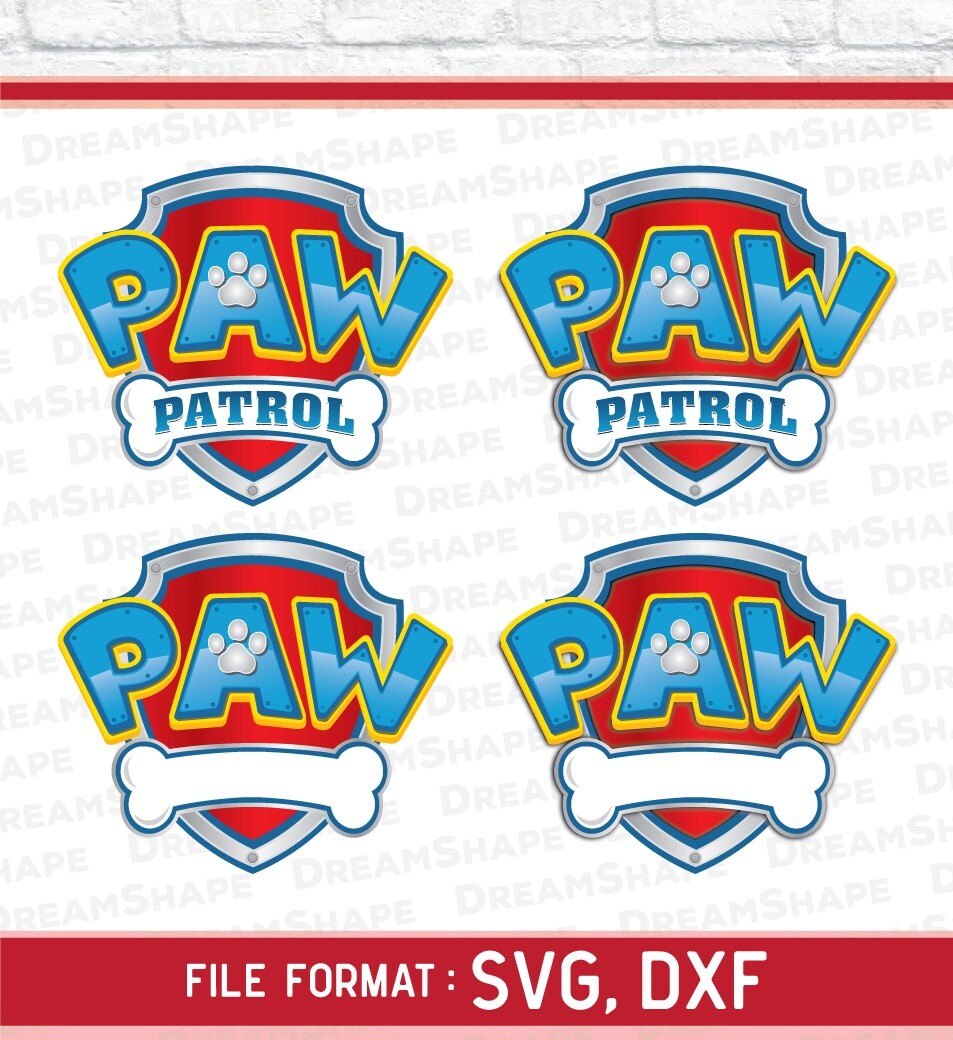 Dogs Paw Cartoon Logo SVG Files Paw Patrol Logo SVG Files