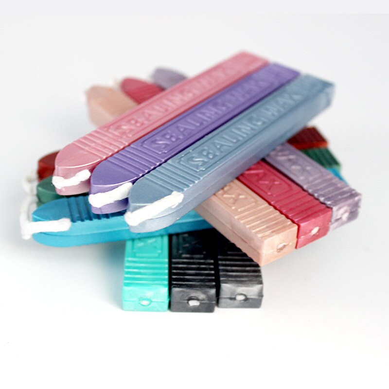 12 colors sealing wax sticks with wick for seal