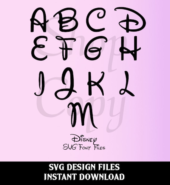 Disney SVG Font Disney Character SVG file for Silhouette