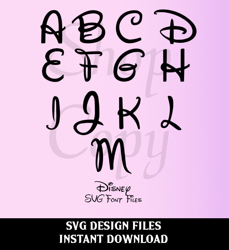 Download Disney SVG Font Disney Character SVG file for Silhouette