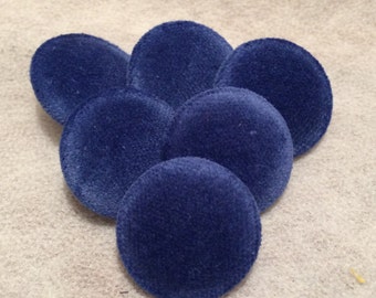 Blue Buttons, Velvet Buttons, Fabric Covered Buttons, Shank Buttons, 20mm, Medium Buttons, Coat Buttons, Sewing Supplies, Upholstery