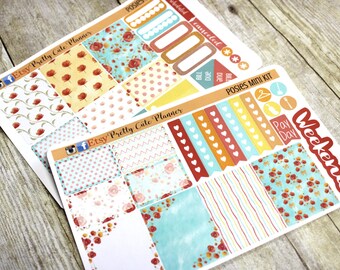 Happy Planner Stickers - Weekly Planner Sticker Set - Erin Condren Life Planner - Day Designer- Functional stickers Pretty Posies