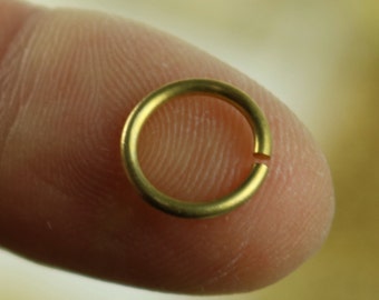 100 RAW Brass Bronze Jump Rings Jumprings - 9mm 16G (1.2mm) 16 Gauge - Clean Edge Cut Saw Cut Jumprngs - ship from California USA