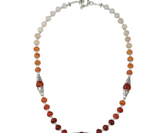 Dazzling Carnelian Gemstone Beads 20" Necklace for Women RCJN-1083-CAR