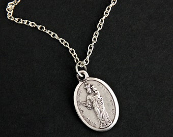 Our Lady of Loreto Necklace. Christian by GatheringCharms on Etsy