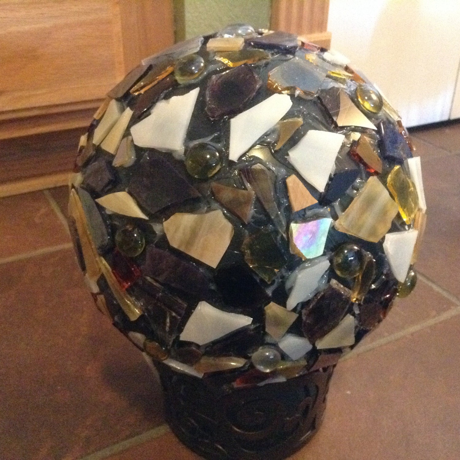 Stained glass lawn ornament by LooneeArt on Etsy