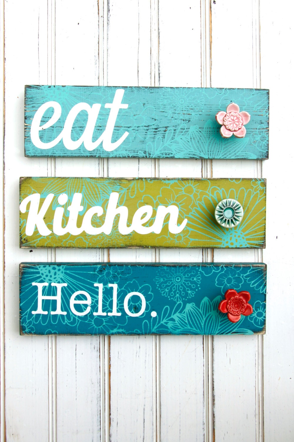 kitchen towel hook with handmade porcelain knob