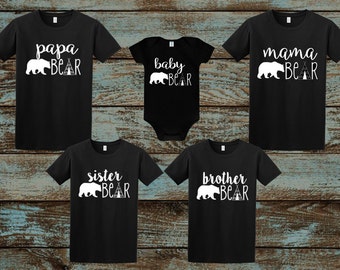 Mama Bear, Papa Bear, Baby Bear, Brother Bear, Sister Bear, Birthday Bear, Family Matching Sets, woodland birthday, chrismas pajamas