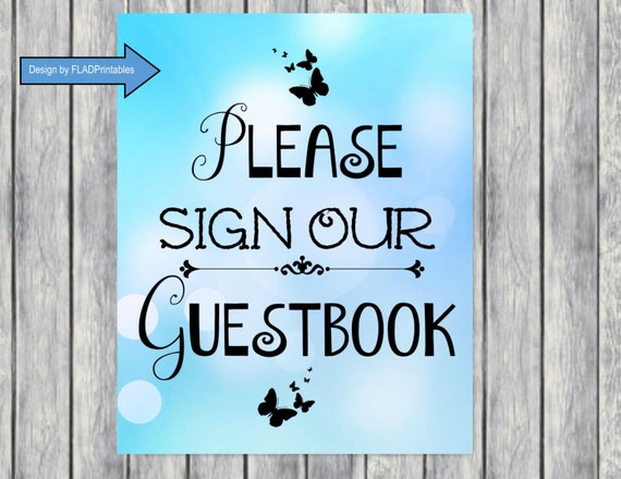 Printable Please Sign Our Guestbook Sign by FLADPrintables on Etsy