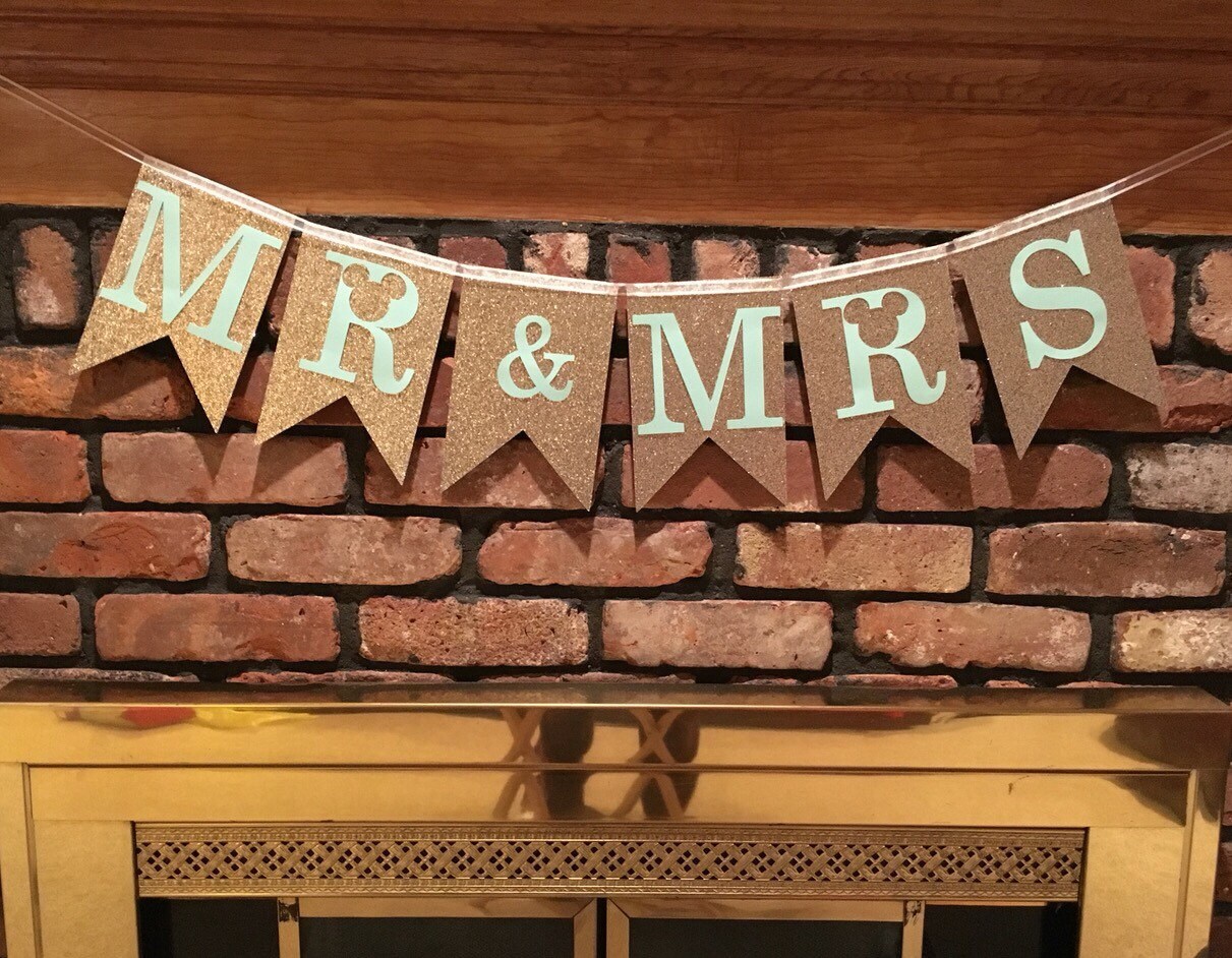 Disney Mr & Mrs banner by HighBarCreations on Etsy