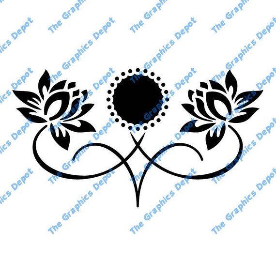 Download Lotus Flower Monogram Frame - Instant Download - svg, dxf ...