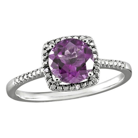 Women's Genuine Diamond Ring Alexandrite Ring by TrustmarkJewelers