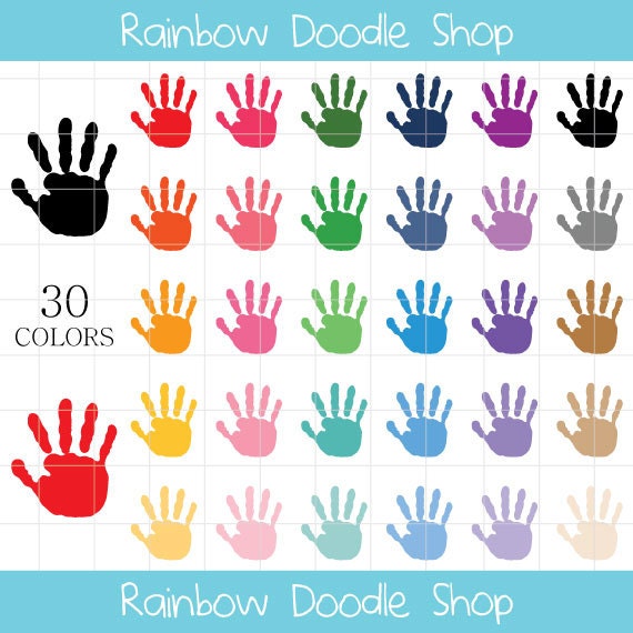 Painted Hand Prints Clipart Handprints Clipart Kids Hand