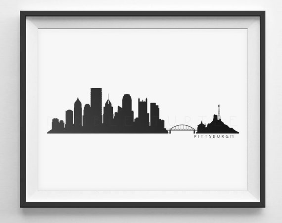 Pittsburgh Skyline Silhouette Printable Skyline