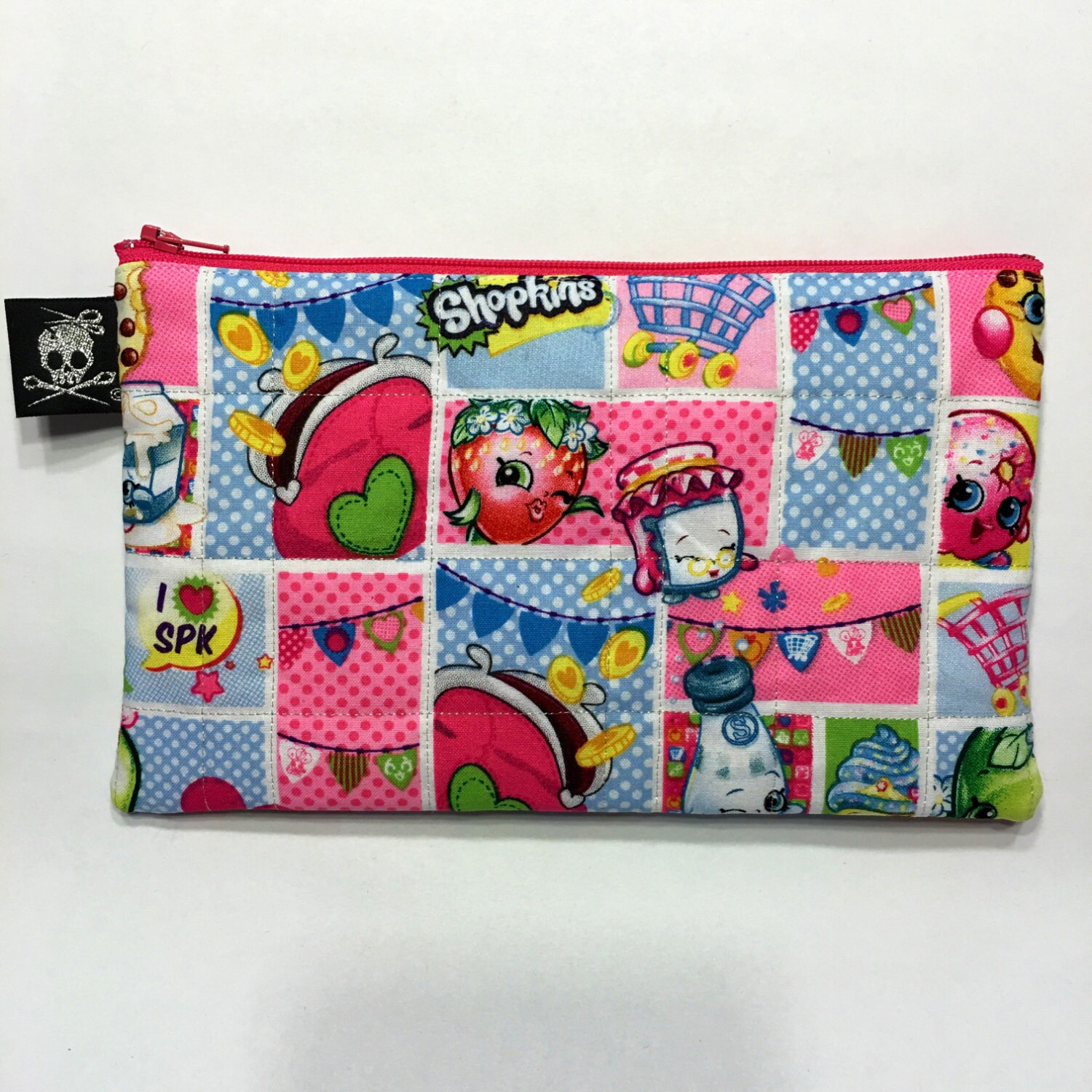 Shopkins Zippered Pouch With Silver Metallic By Sfabuloussweatshop