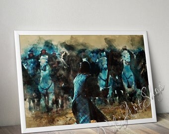 Jon Snow The Battle of the Bastards, Game Of Trones Watercolor Art Poster, Jon Snow Poster, Jon Snow Print, Painted Poster, gift for him